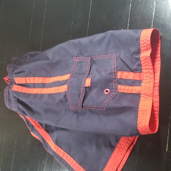 U.S. Apparel Boy's Red and Navy Blue Swim Trunks Size M (10) - Picture 5 of 6